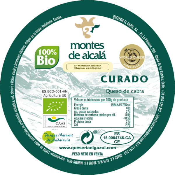 queso ecológico curado en manteca